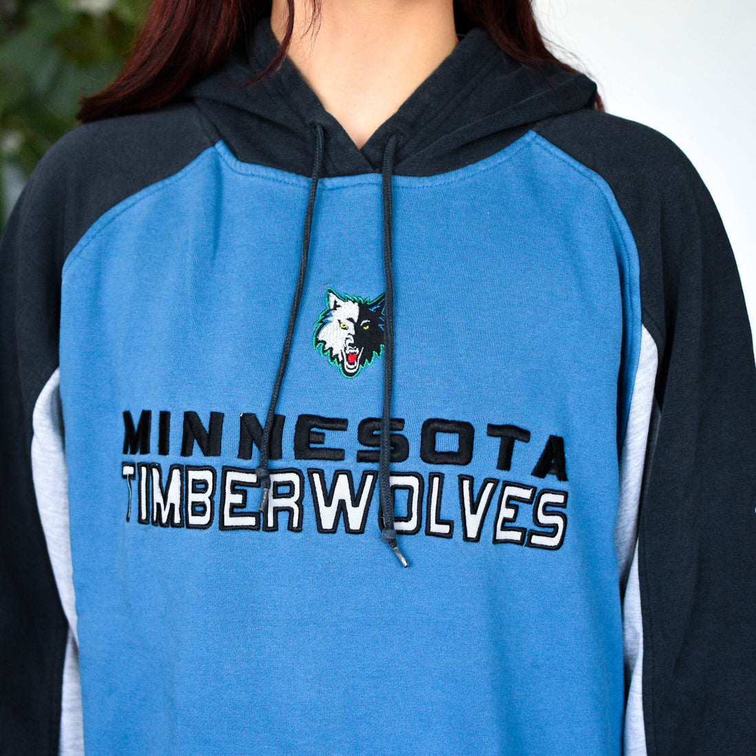Vintage Adidas Minnesota Timberwolves Blue, Black, and Grey Hoodie