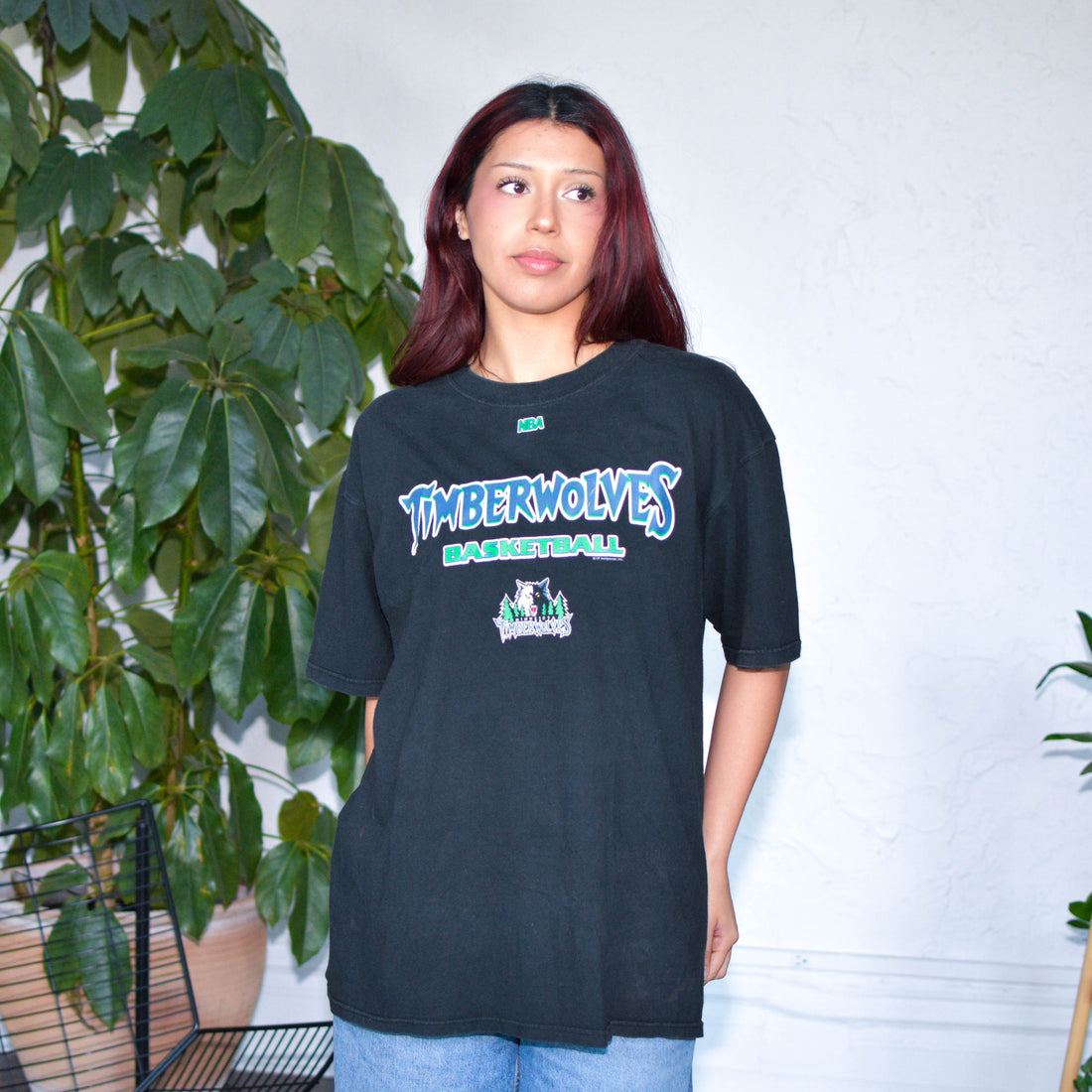 Vintage Minnesota Timberwolves Black Logo T-Shirt
