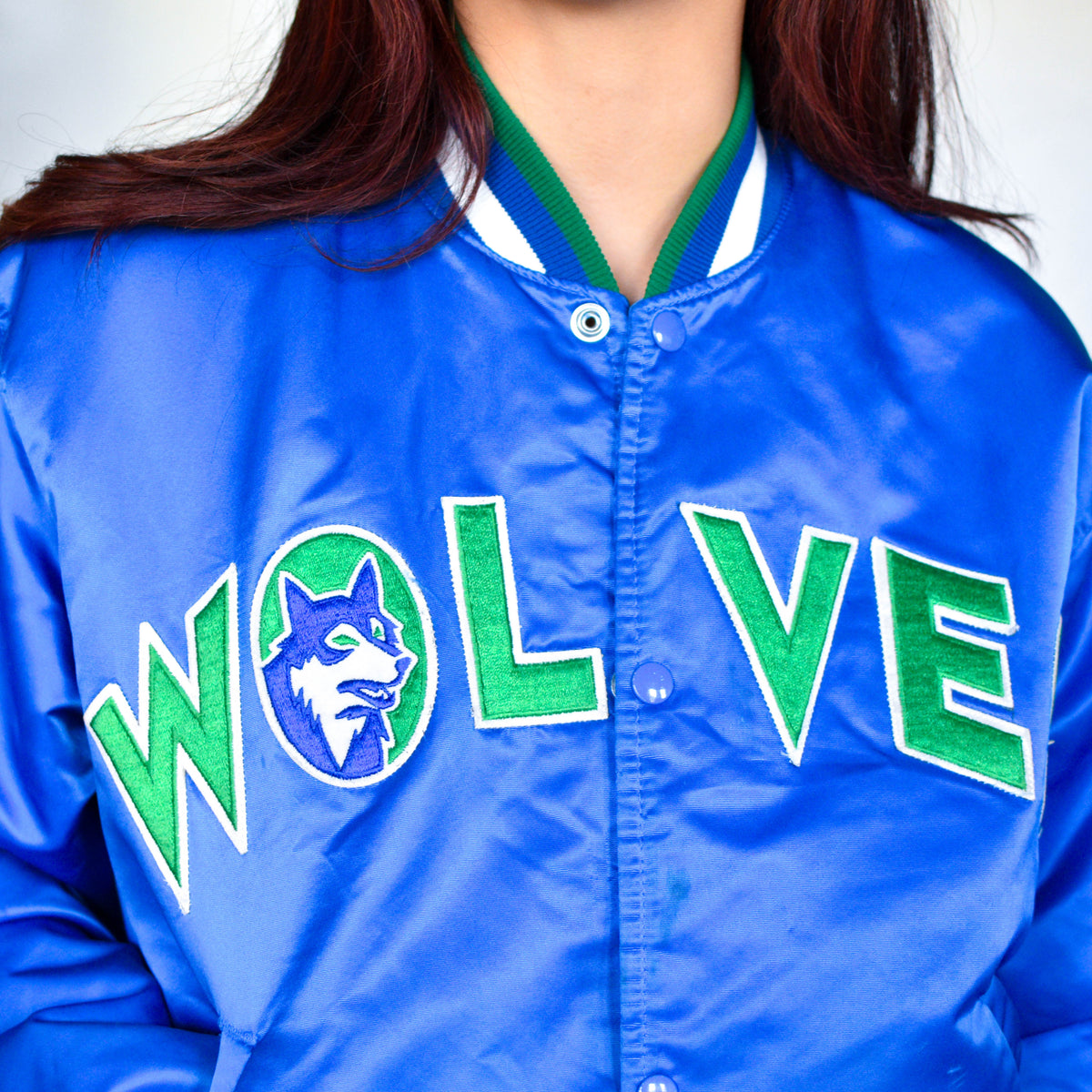 Vintage 90s Minnesota Timberwolves Quilted Starter Satin Jacket