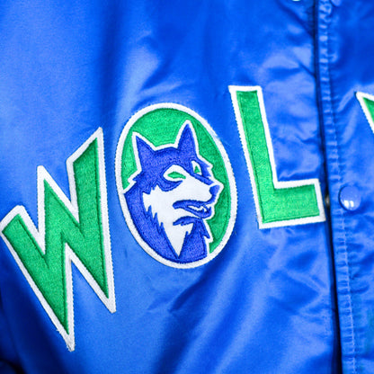 Vintage 90s Minnesota Timberwolves Quilted Starter Satin Jacket