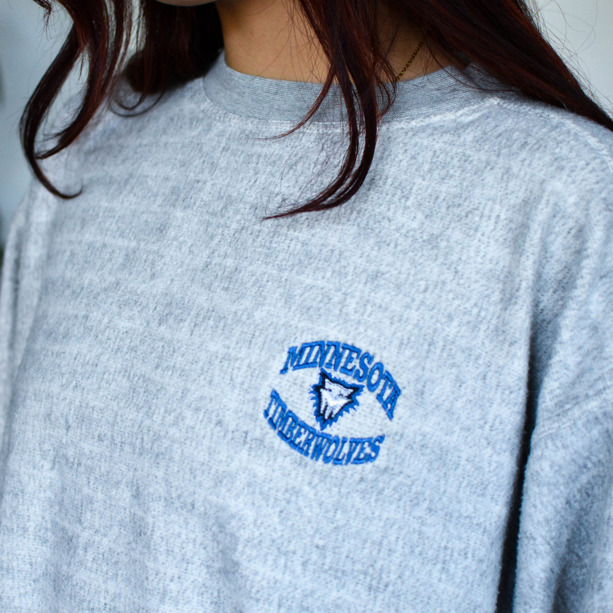 Vintage 90s Minnesota Timberwolves Pro Edge Heather Gray Crewneck