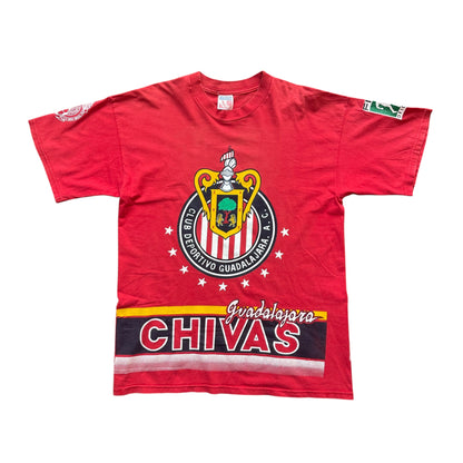 Vintage 90s Chivas de Guadalajara All-Over-Print Logo T-Shirt