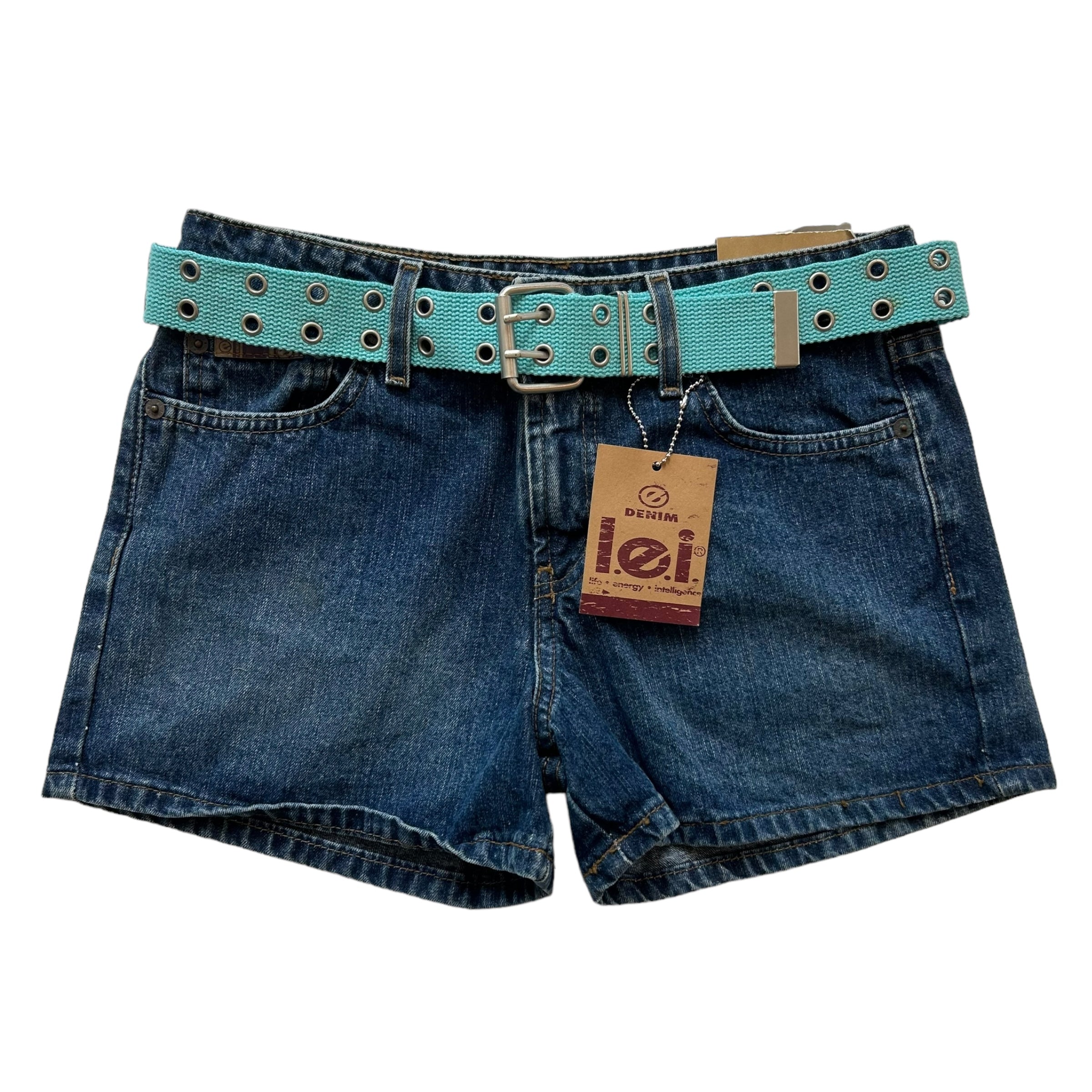 Y2k Deadstock L.e.i Gromet Belt Femme Shorts