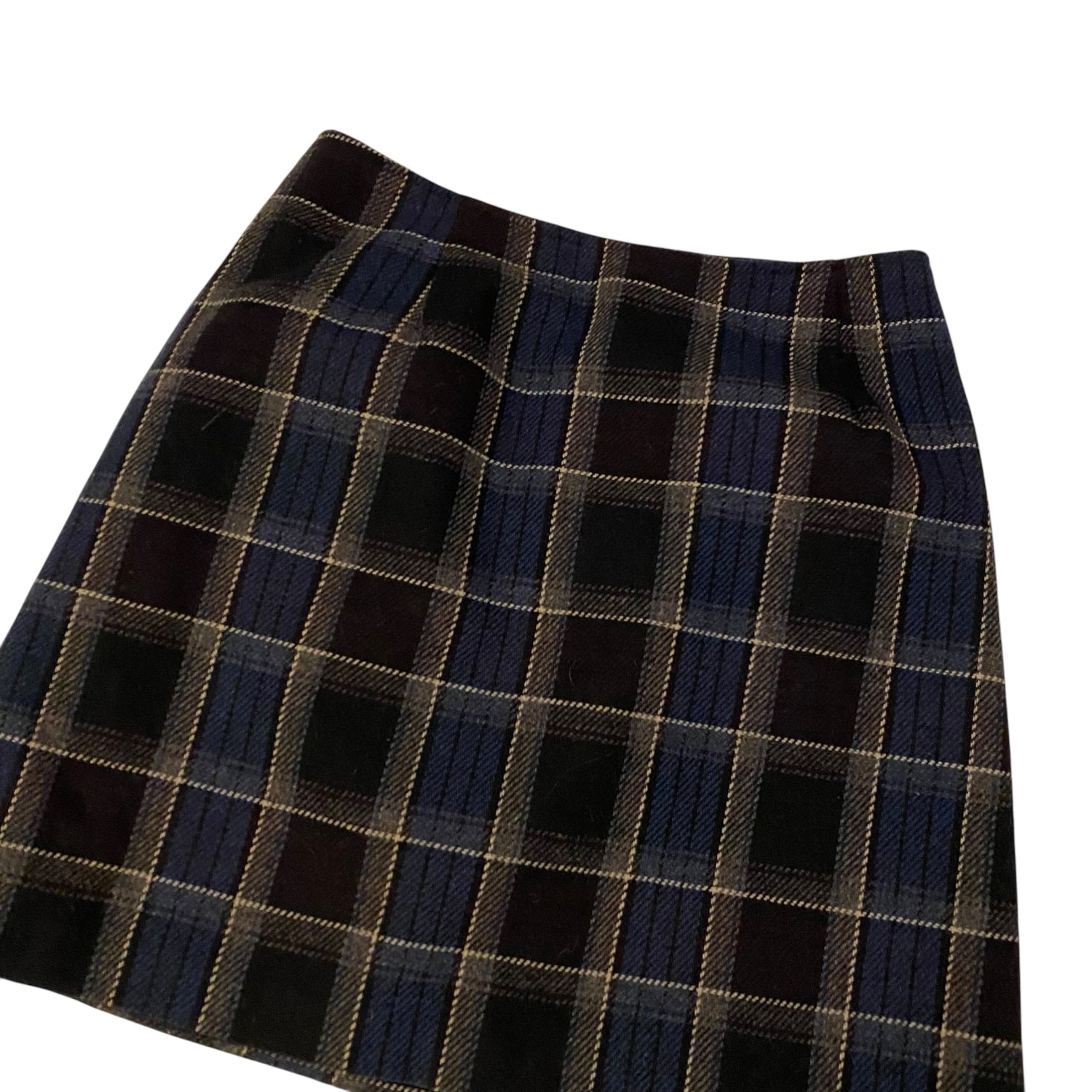 Vintage Plaid Blue Mini Skirt