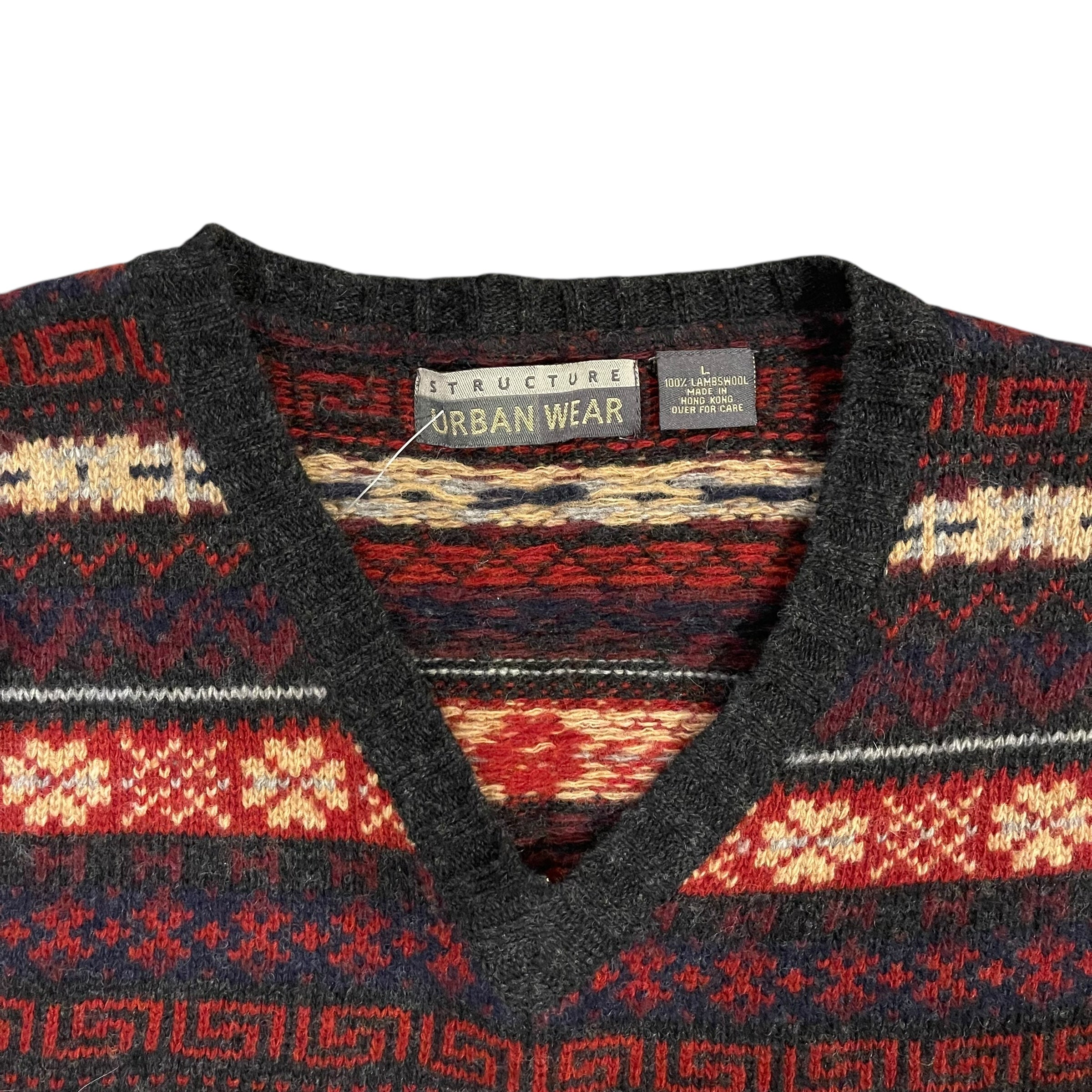 Vintage Structure Urban Wear Multi-print Sweater Vest