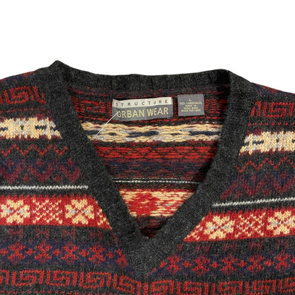 Vintage Structure Urban Wear Multi-print Sweater Vest