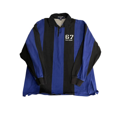Vintage Polo Sport Black and Blue Rugby Shirt
