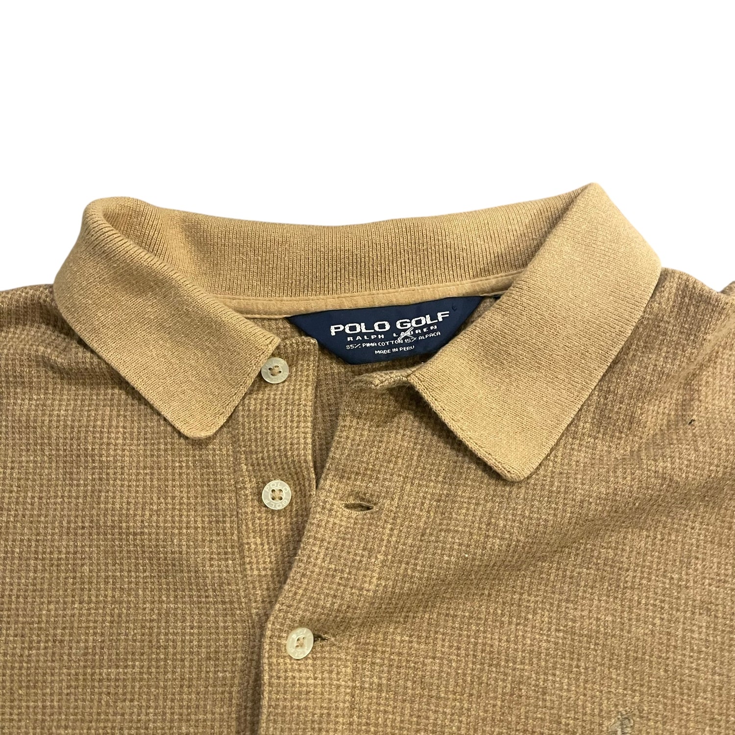 Vintage Polo Golf Ralph Lauren Tan Long Sleeve Polo Shirt