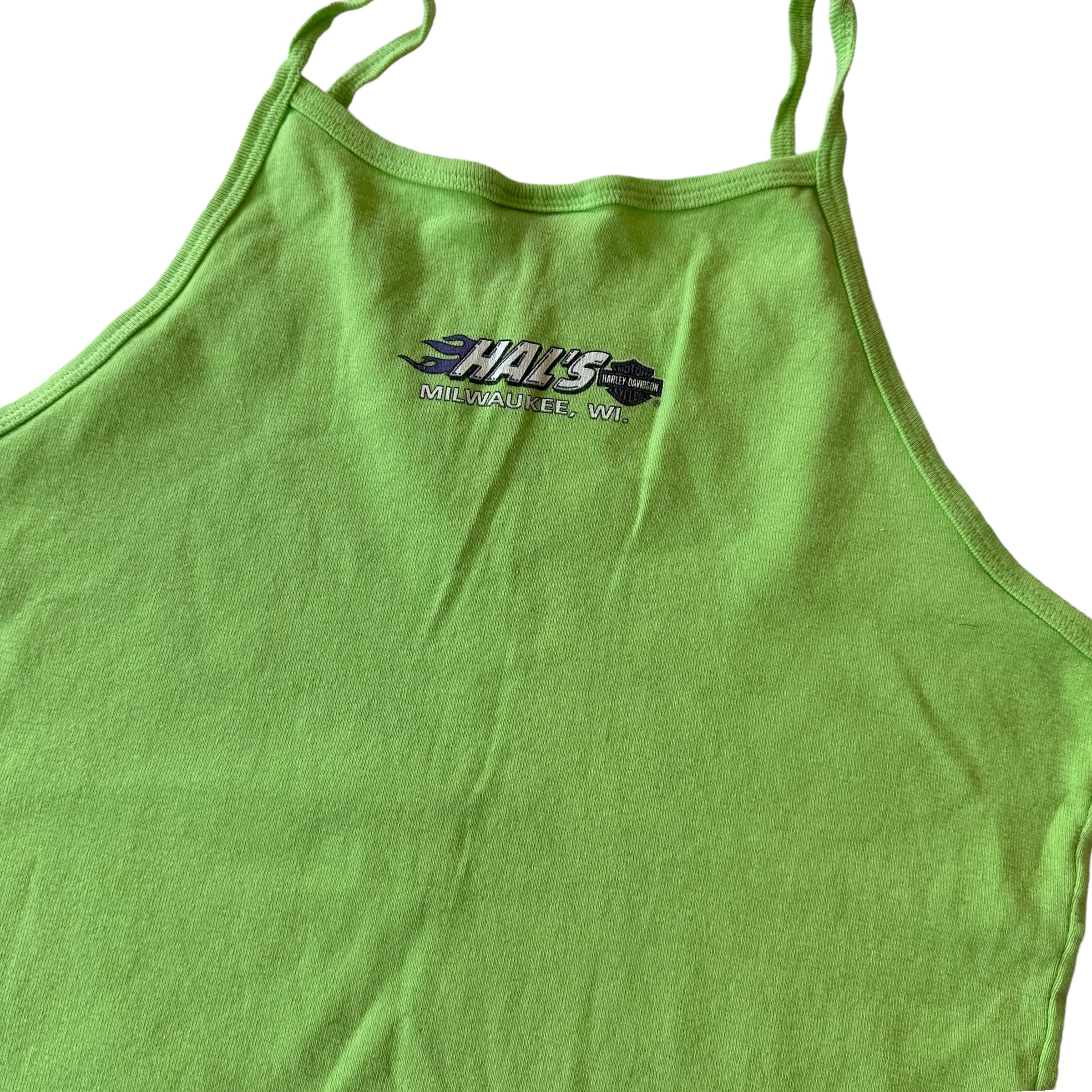 2000 Harley Davidson Lime Green Tank Top