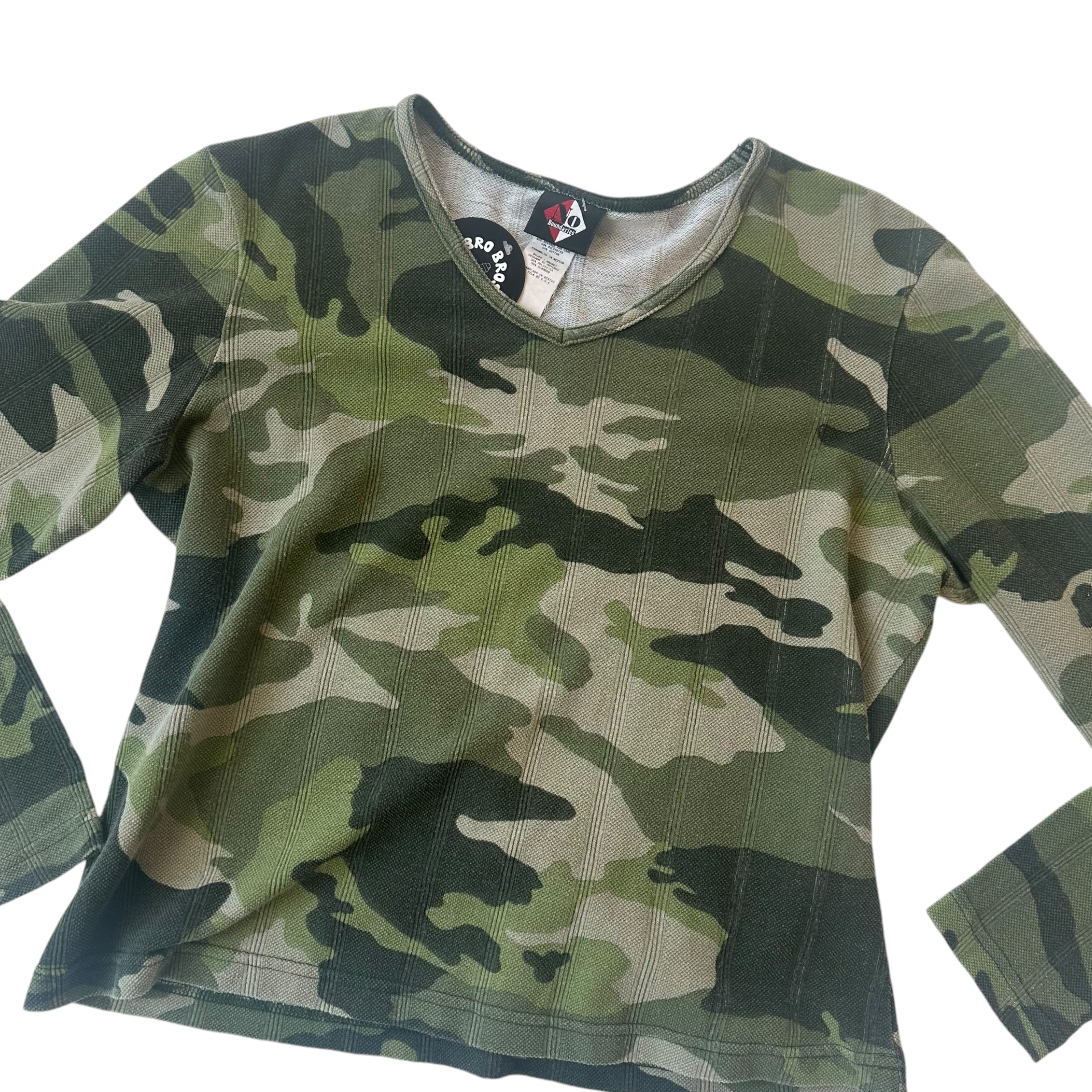 Y2k No Boundaries Camo Femme Long Sleeve