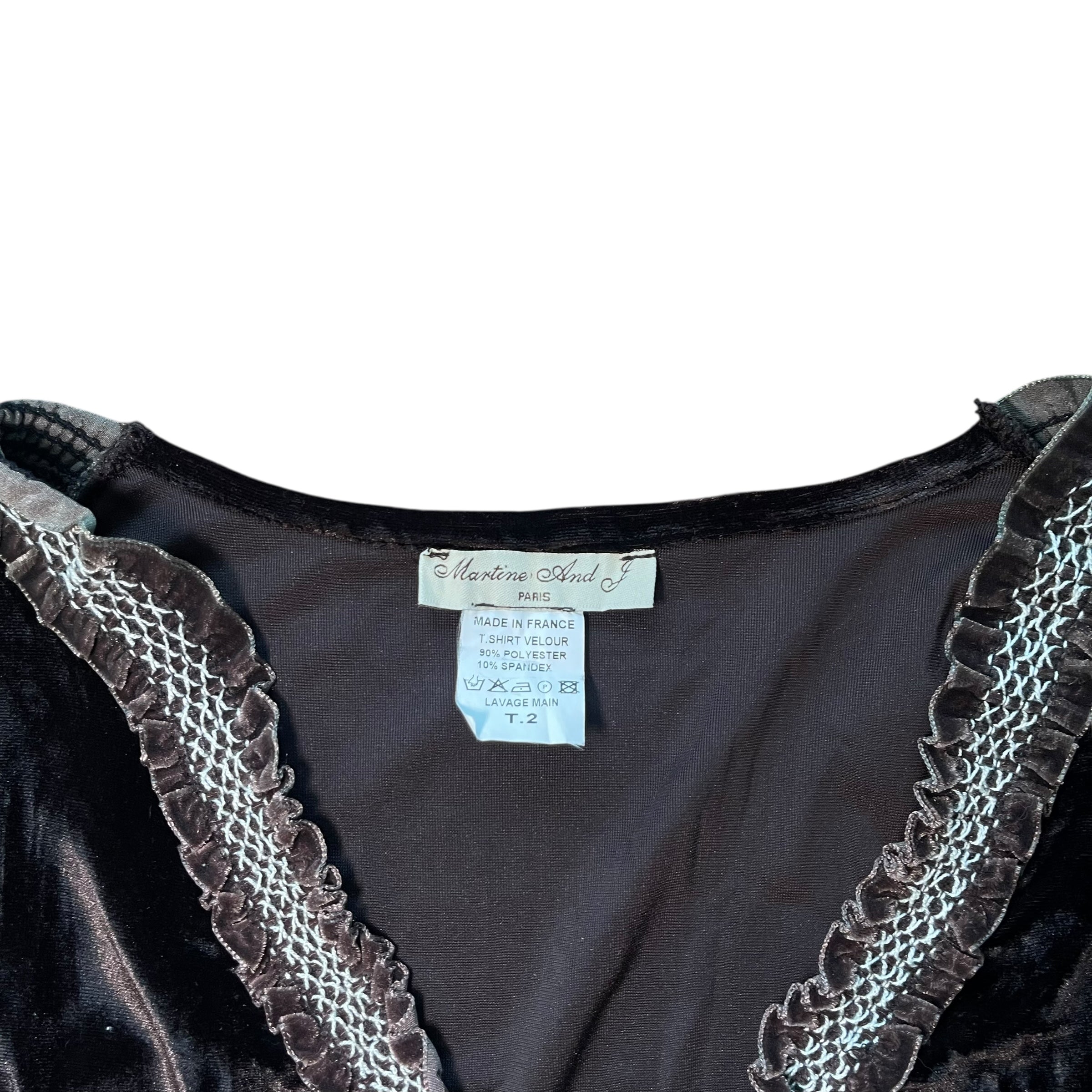 Martine And J Paris Brown Velour Blouse
