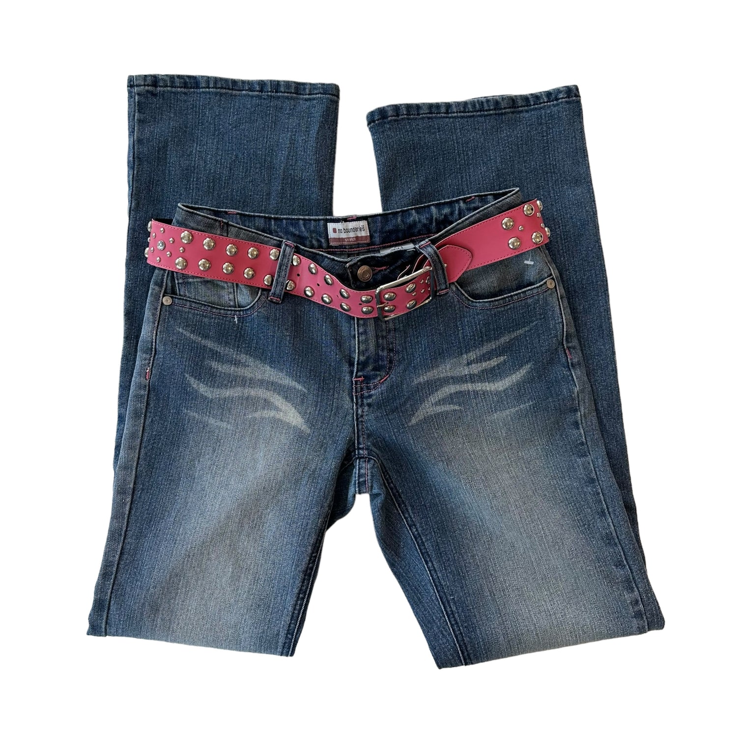 Y2K No Boundaries Belt Flare Jeans