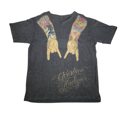 Vintage Y2K Christian Audigier Tattoos T-Shirt