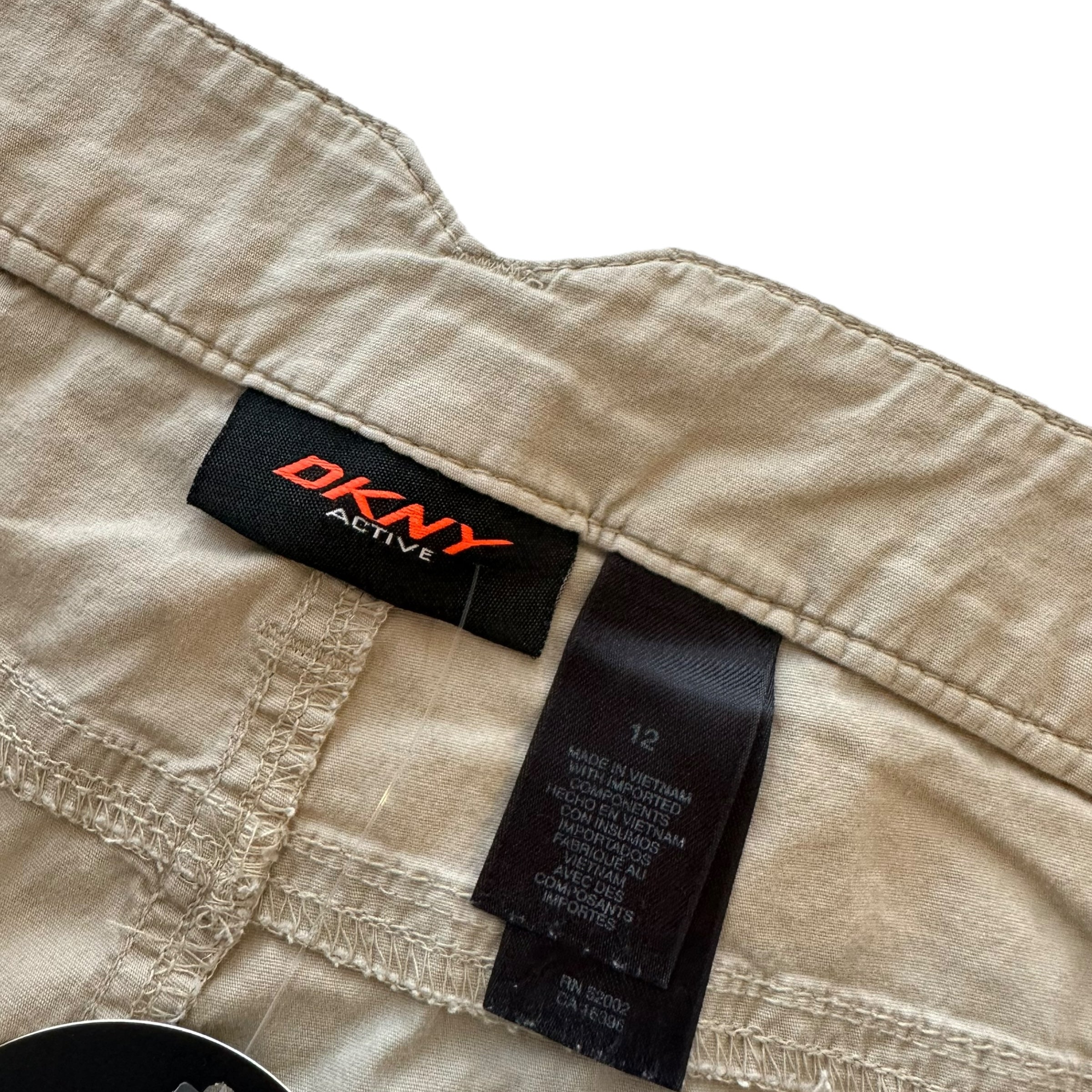 Y2k DKNY Tan Cargo Capris