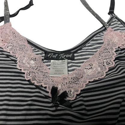 Y2K Striped Not Tired Lace Camisole