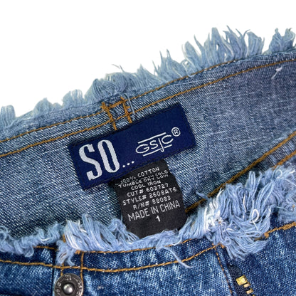 Vintage Y2K Frayed SO GSJC Flare Jeans