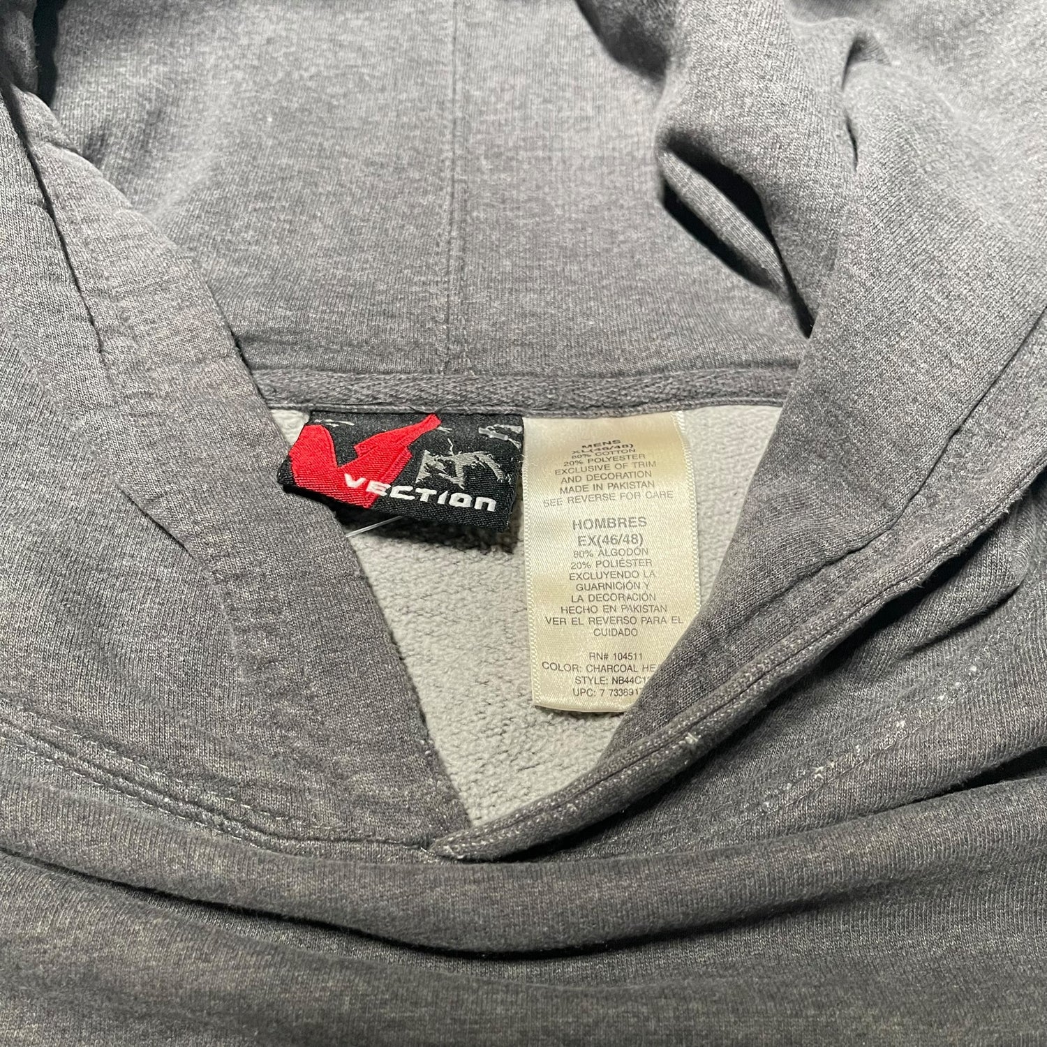 Vintage Gray Skull and Flames Hoodie