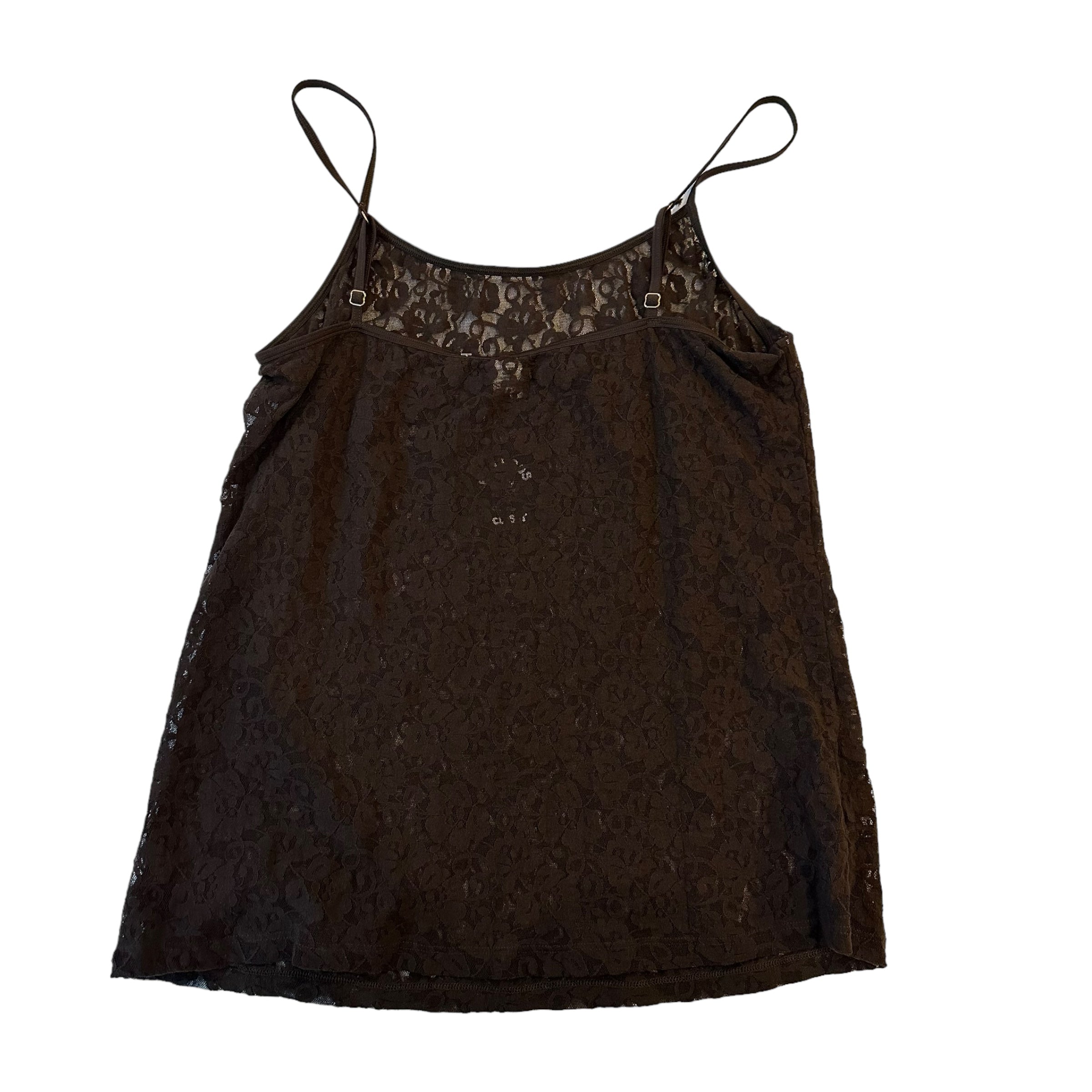 Vintage Brown Lace Cami Tank Top