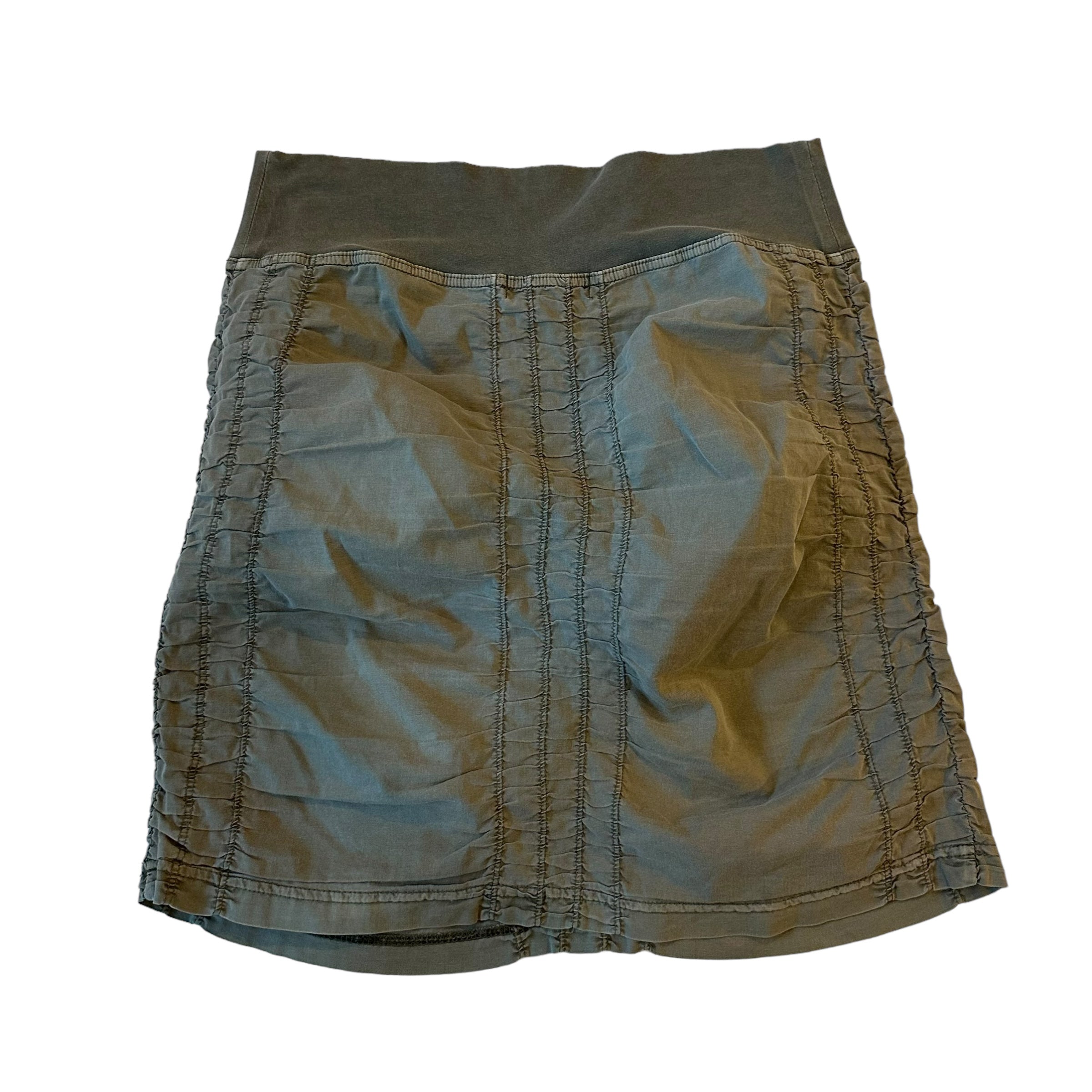 Y2k Green Rouched Mini Skirt