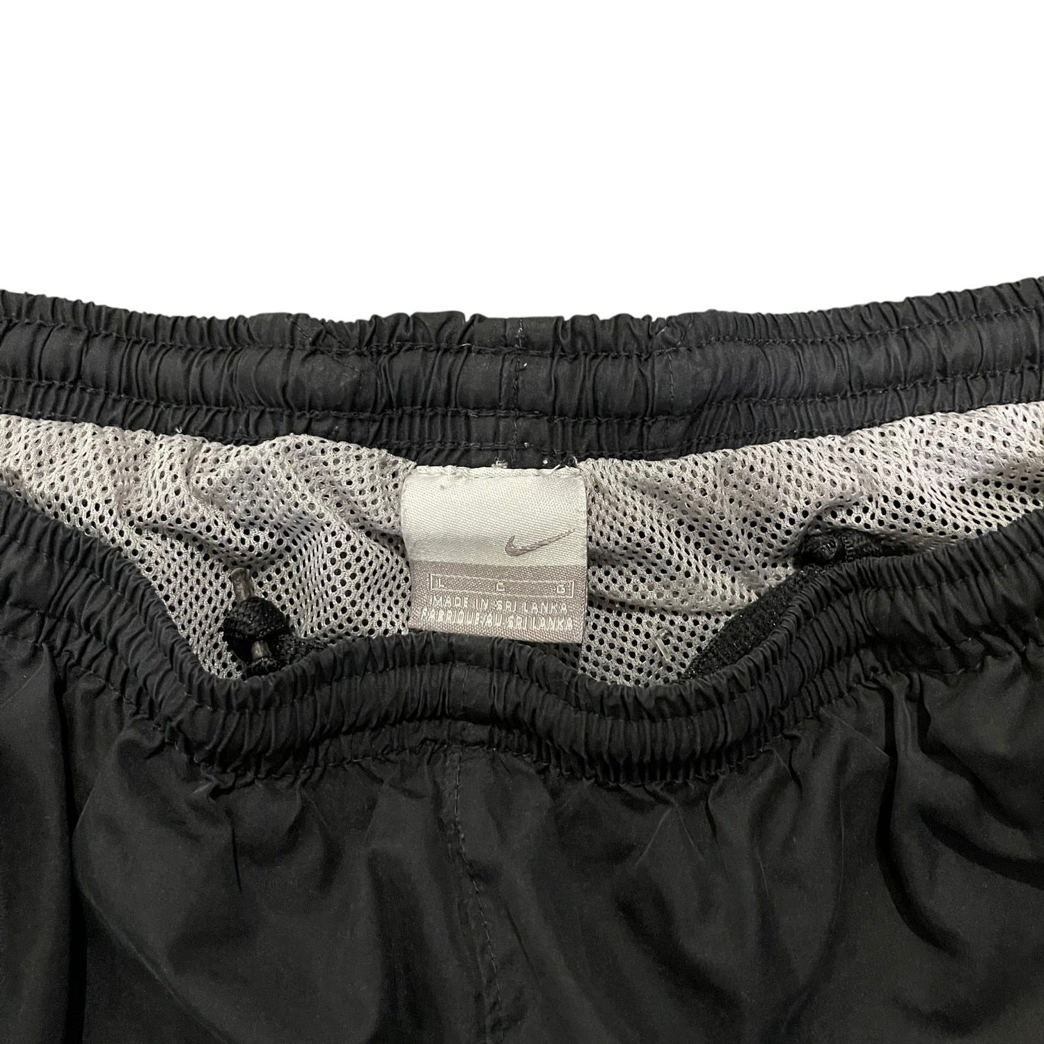 Vintage Y2K Black Nike Black &amp; White Striped Track Pants