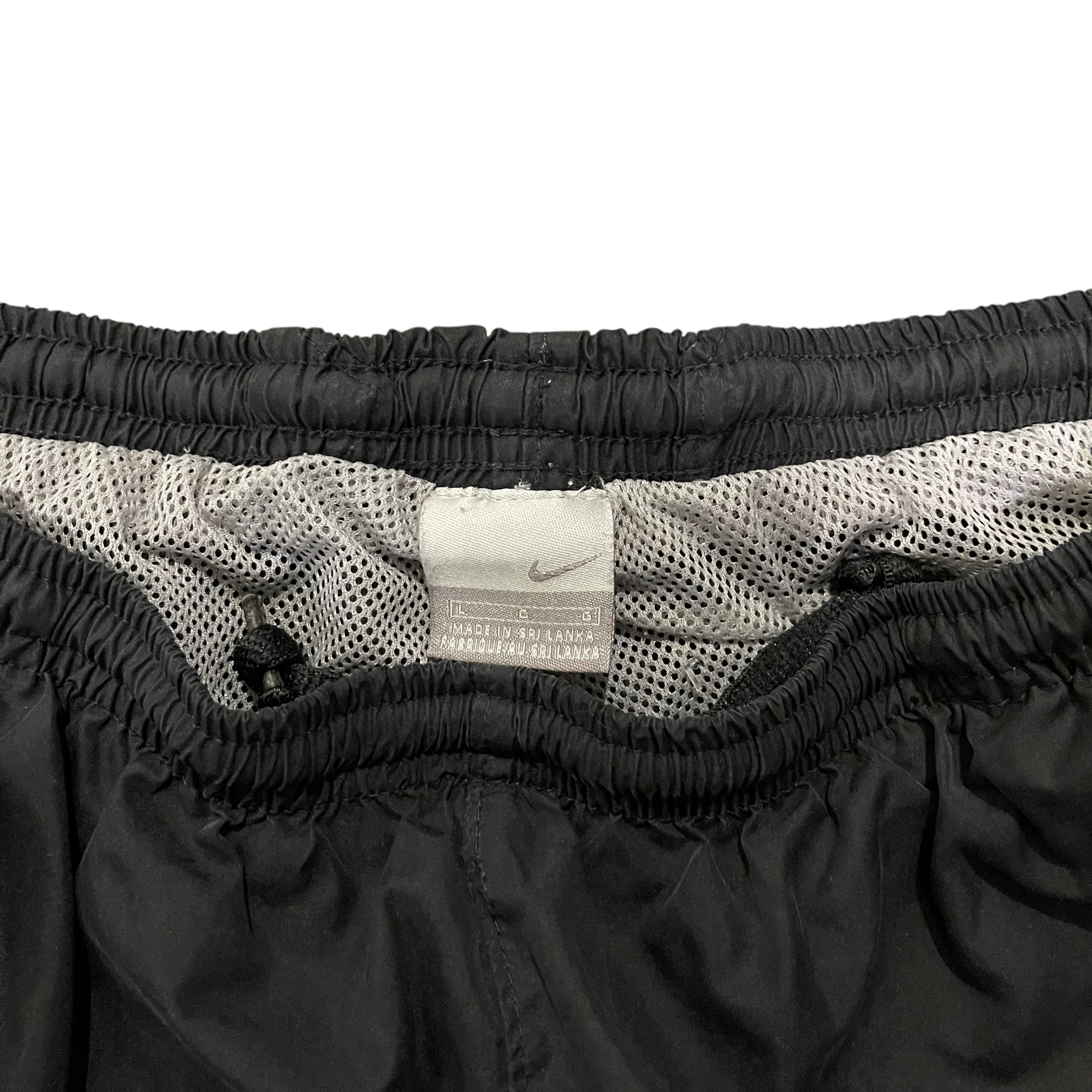 Vintage Y2K Black Nike Black &amp; White Striped Track Pants