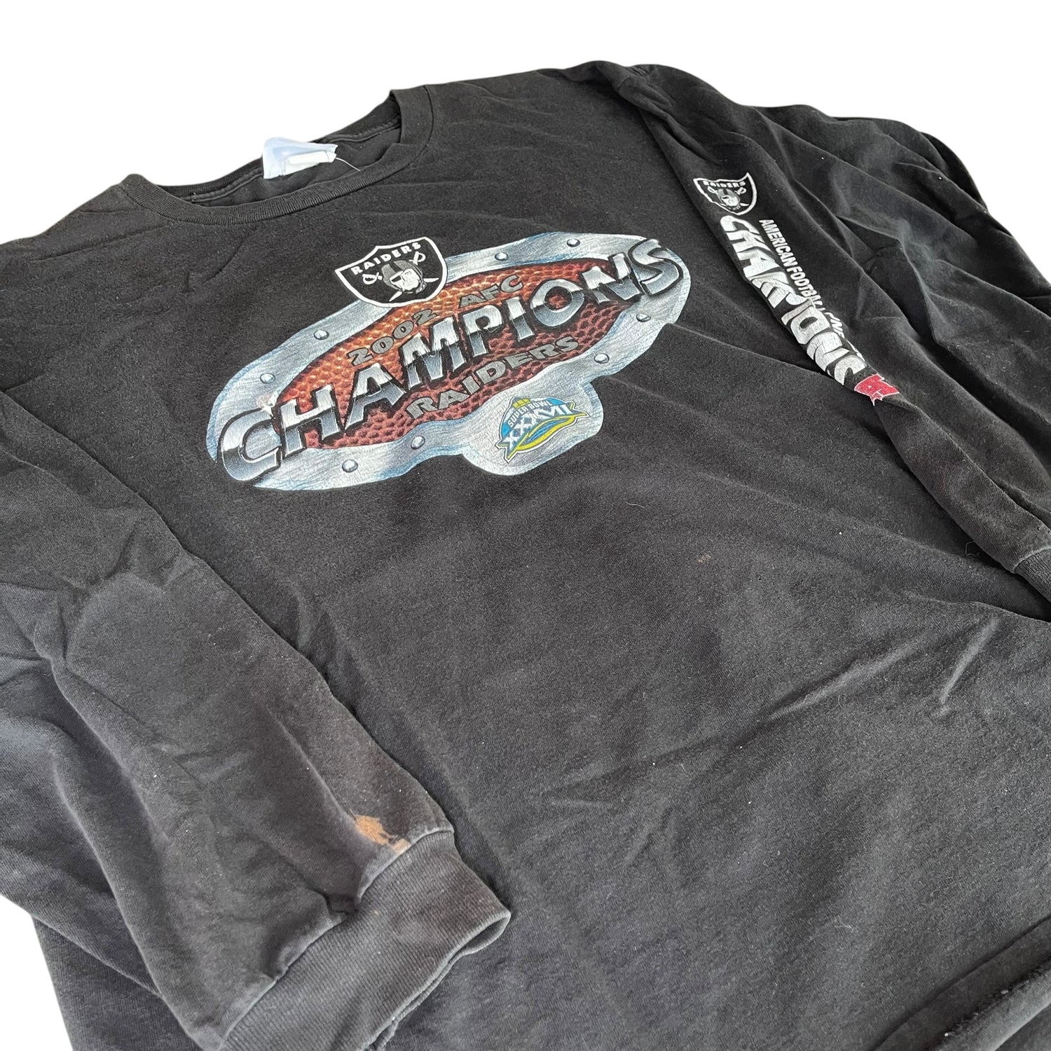 Vintage 2002 Oakland Raiders AFC Champions Long-Sleeve T-Shirt
