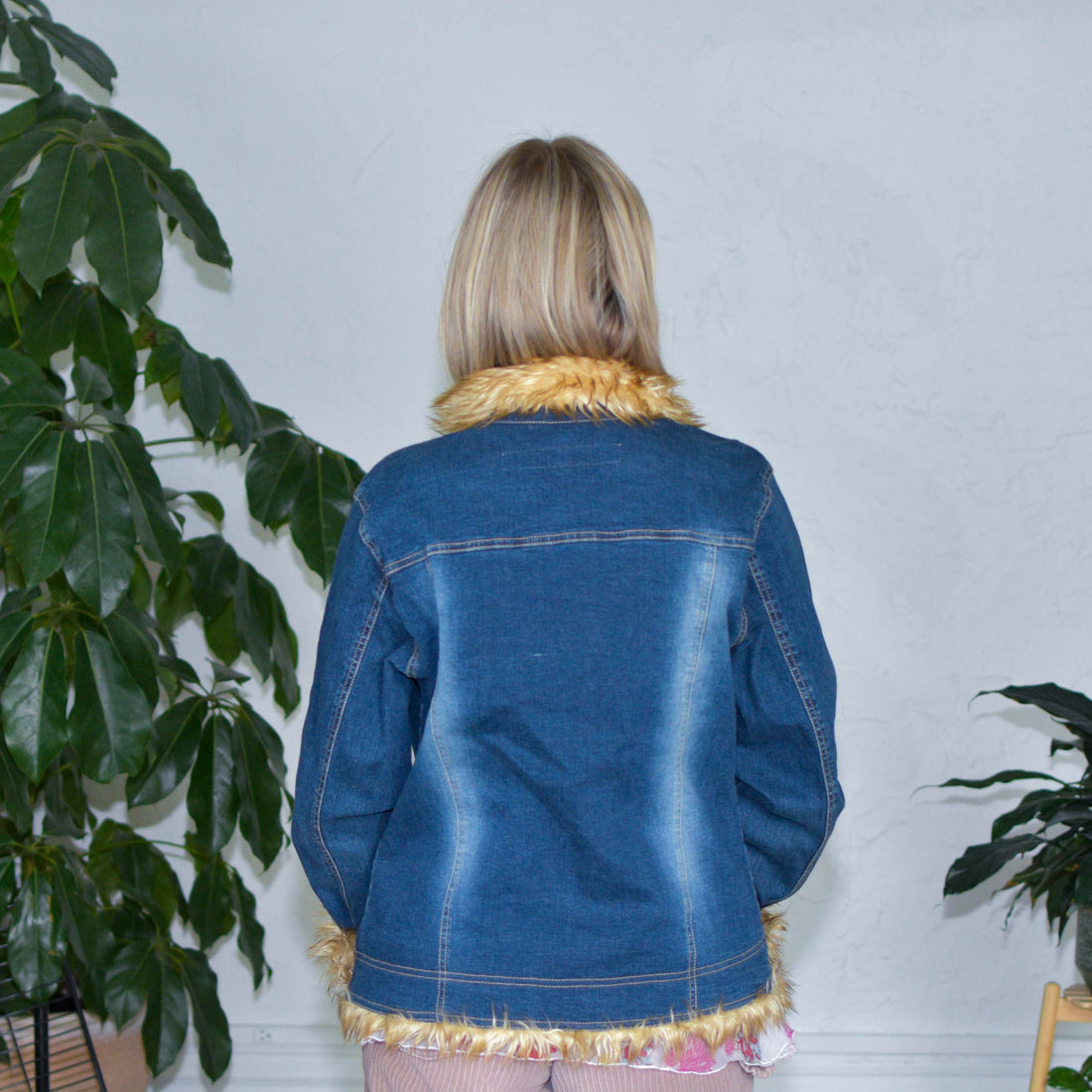 Y2k Billabong Fur Trimmed Denim Jacket