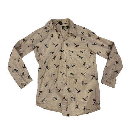 Vintage Cabelas Dragon Fly Print Fleece Button Up