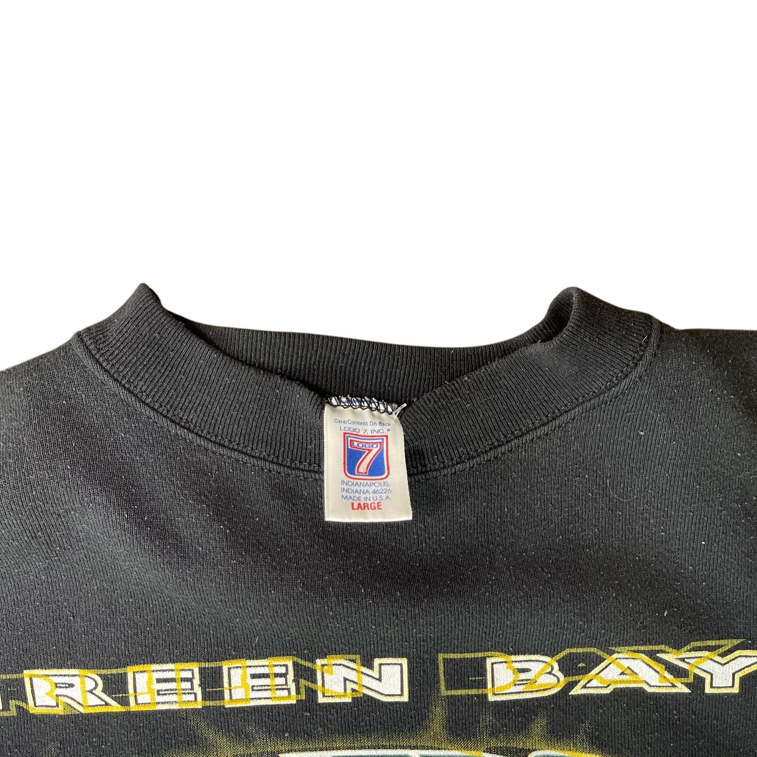 Vintage 90s Green Bay Packers Black 3D Logo Crewneck