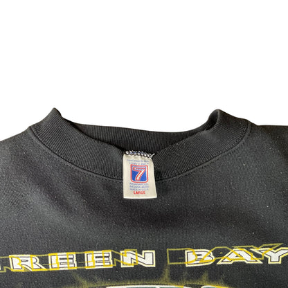 Vintage 90s Green Bay Packers Black 3D Logo Crewneck
