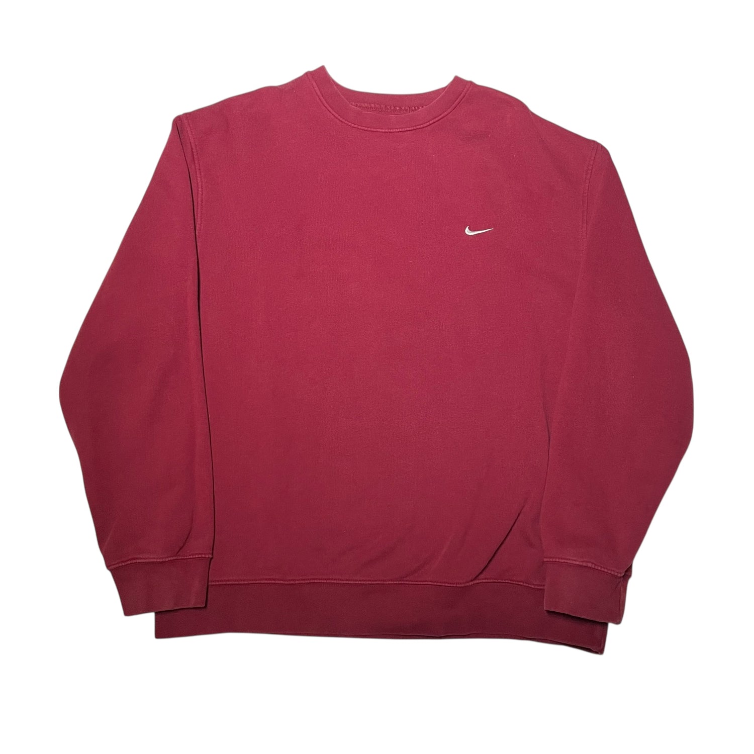 Vintage Y2K Maroon Nike Mini-Swoosh Crewneck