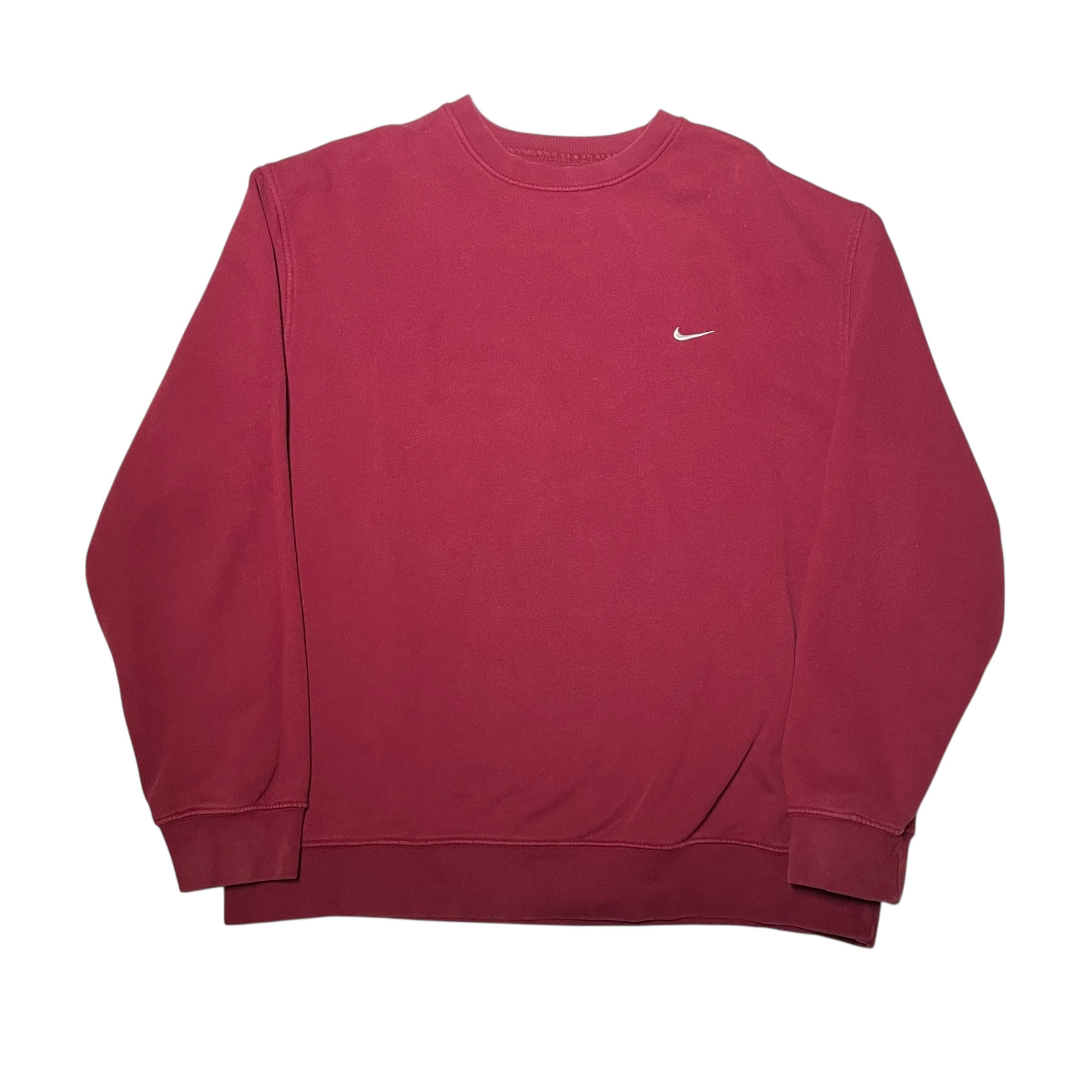 Vintage Y2K Maroon Nike Mini-Swoosh Crewneck