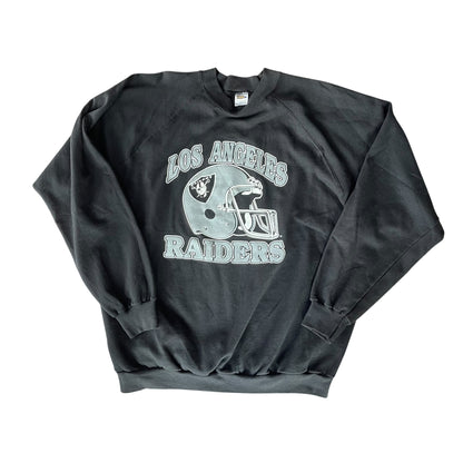 Vintage 90s Los Angeles Raiders Signature Black Crewneck