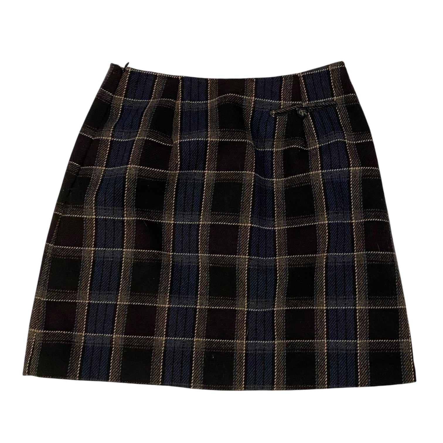 Vintage Plaid Blue Mini Skirt