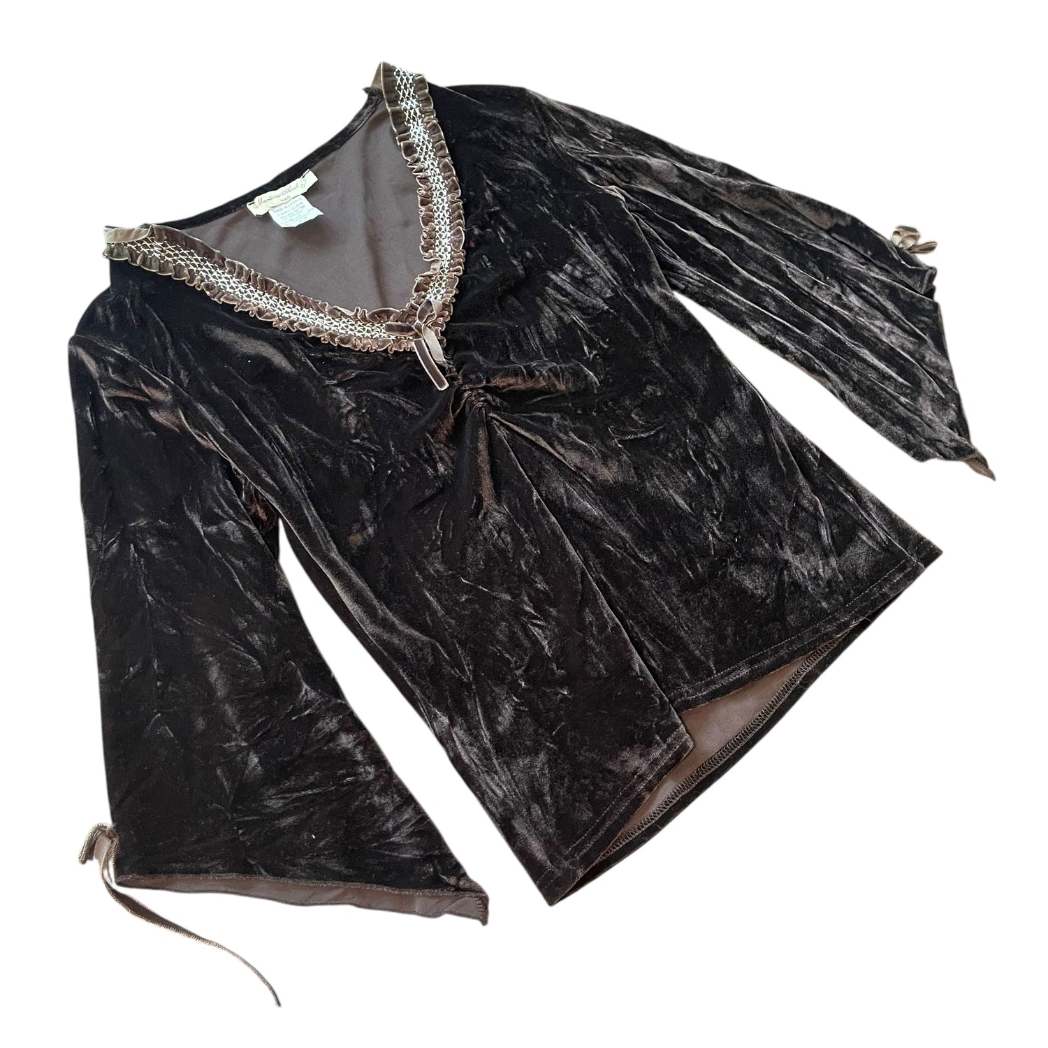 Martine And J Paris Brown Velour Blouse