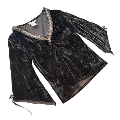 Martine And J Paris Brown Velour Blouse