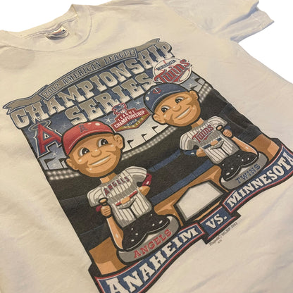 Vintage 2002 Minnesota Twins and Anaheim Angles American League Series T-Shirt