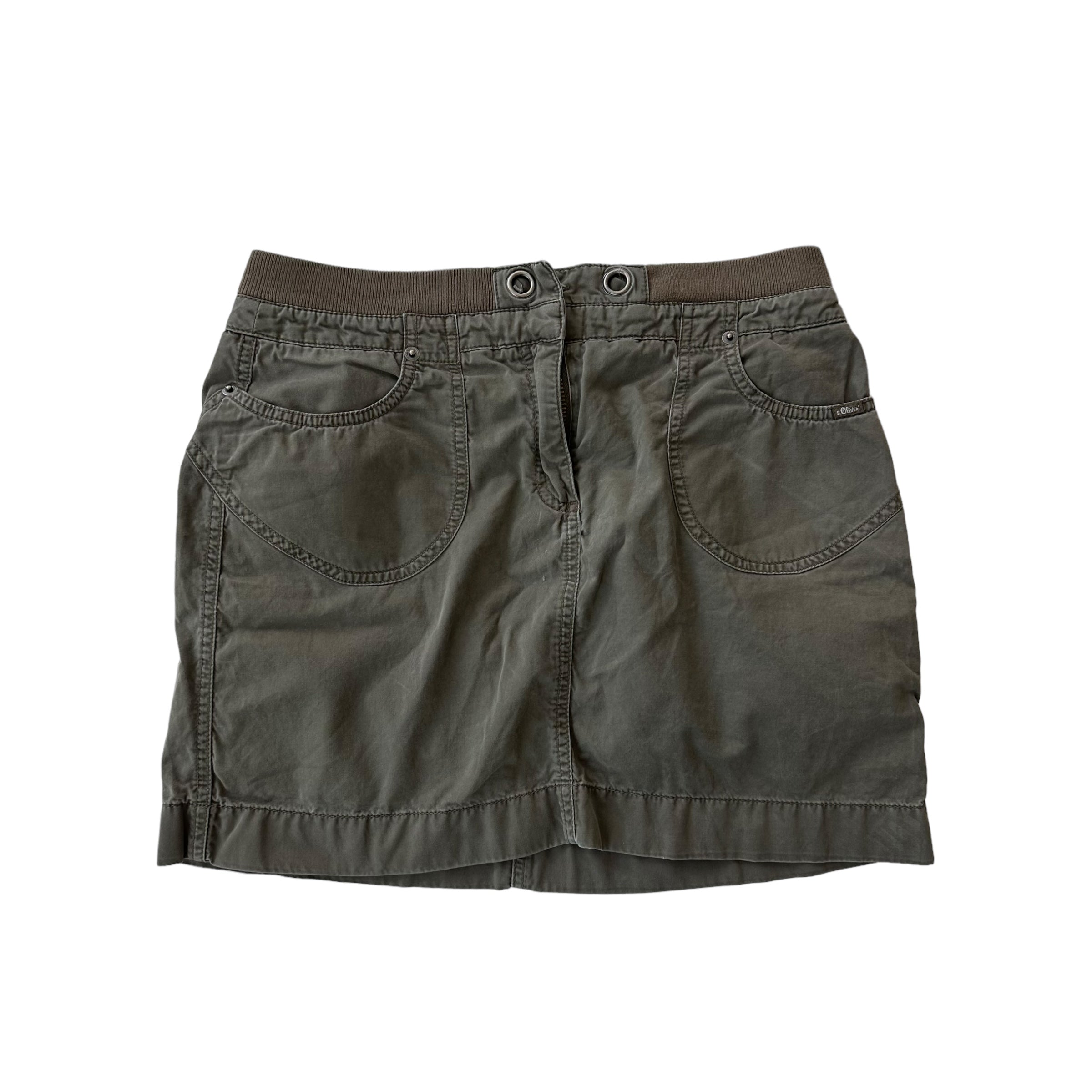 Y2k Green Cargo Style Mini Skirt