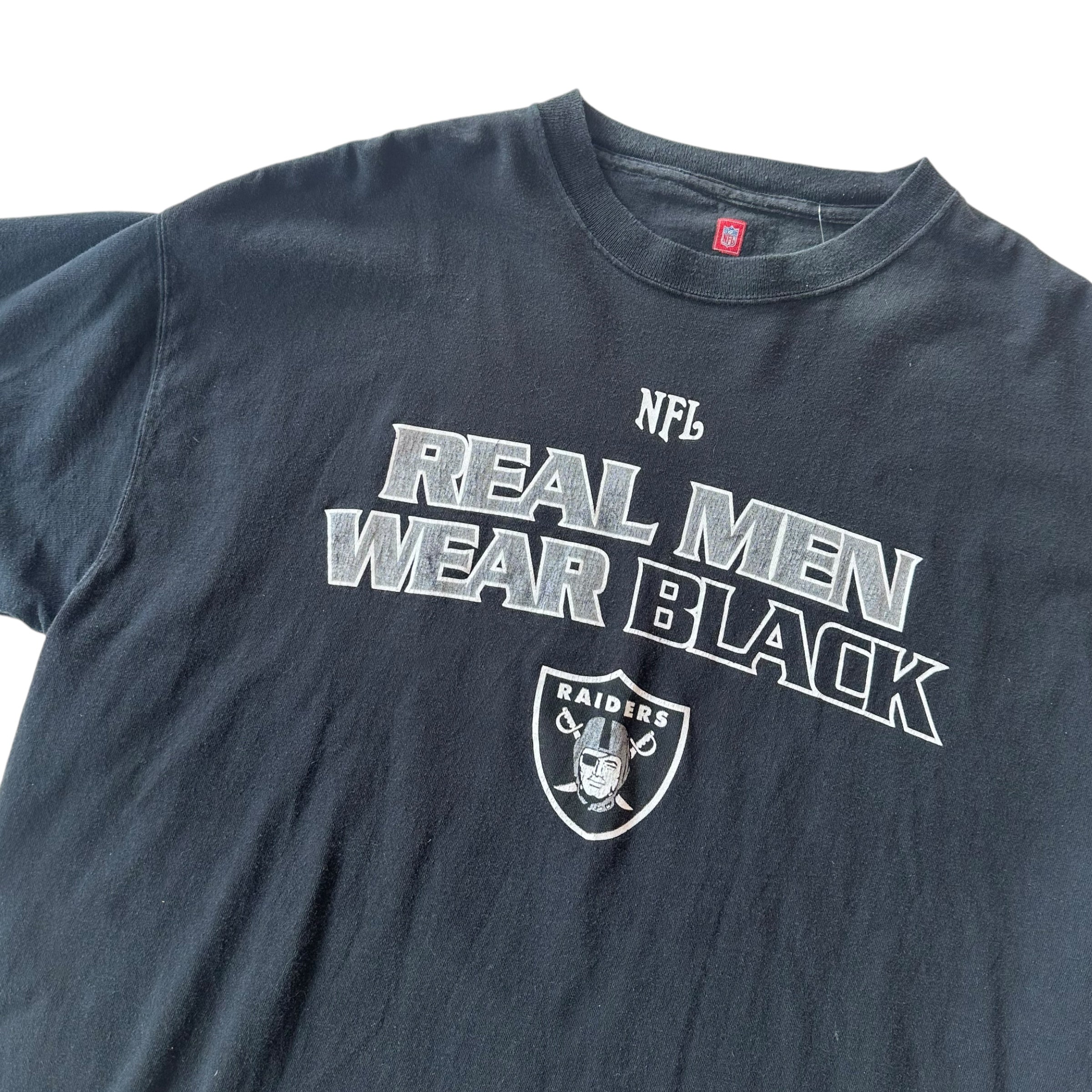 Y2k ‘Real Men Wear Black’ Raiders T-Shirt