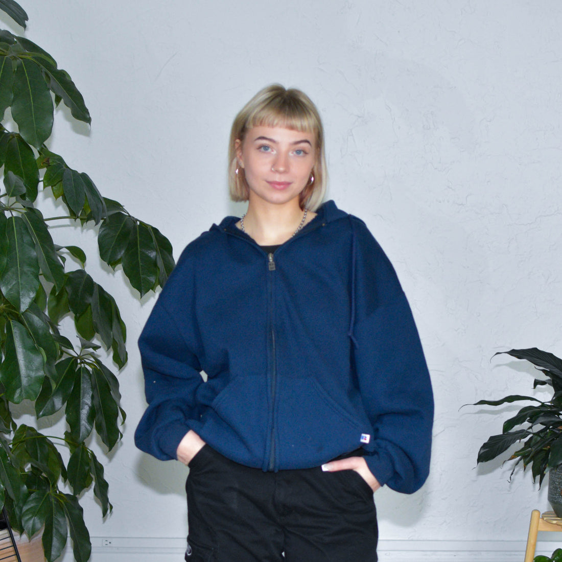 Vintage Russell Athletic Navy Zip Up