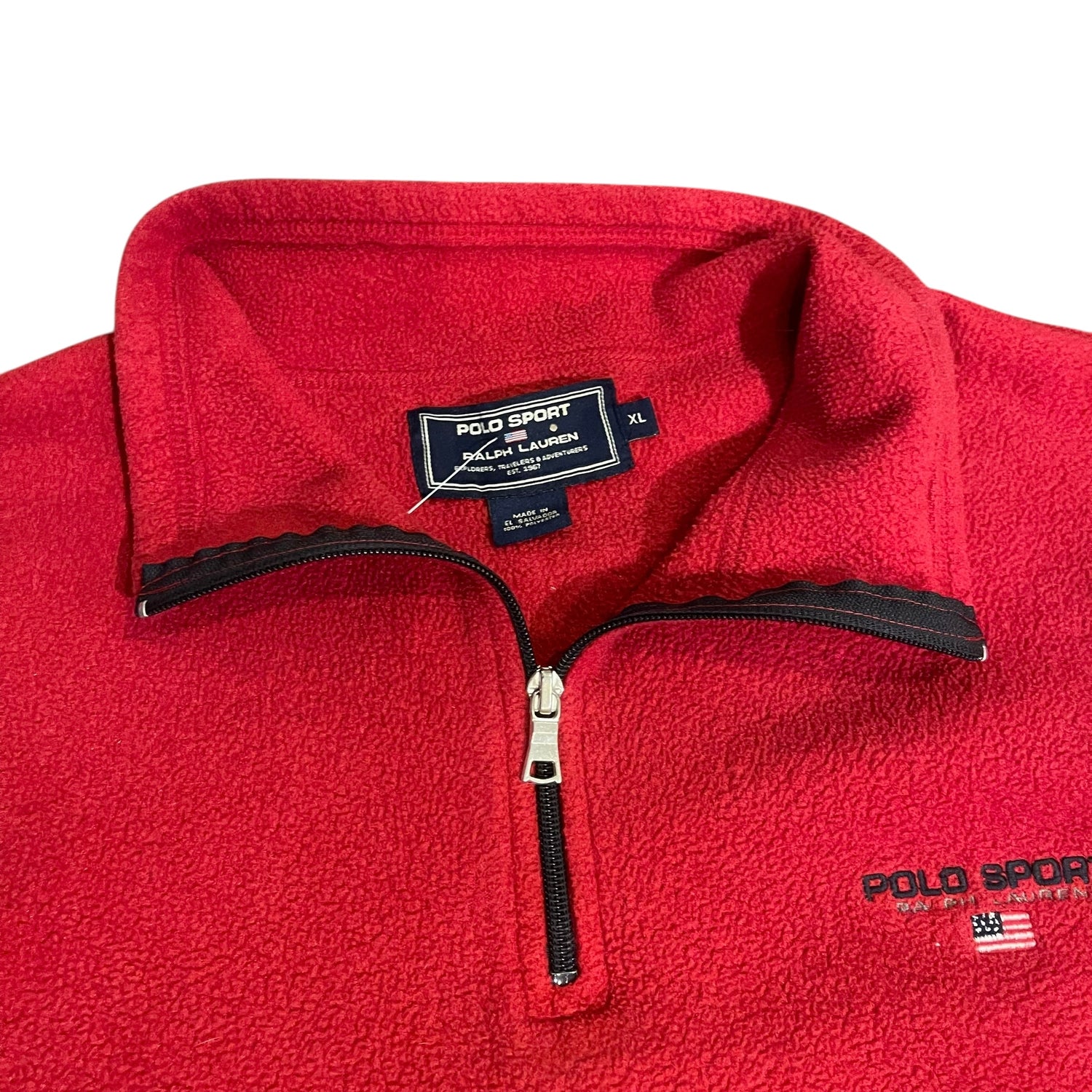Vintage Polo Sport Adjustable Red Fleece