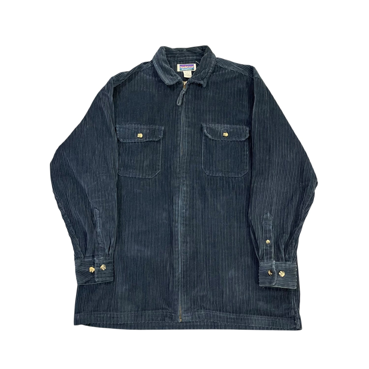 Vintage Long-Sleeve North Crest Corduroy Zip-Up Jacket