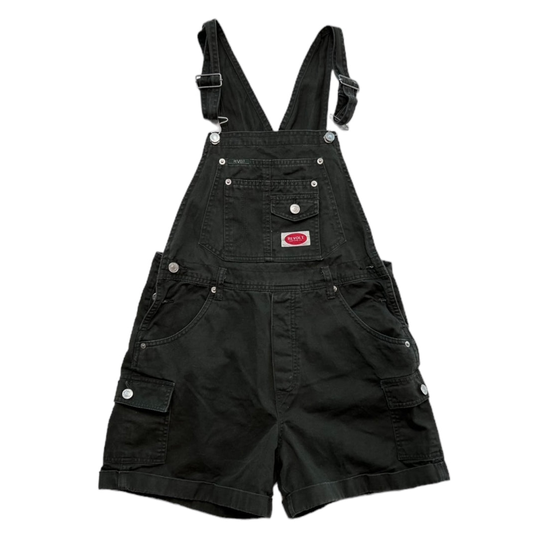 Y2k Revolt Green Short Overalls