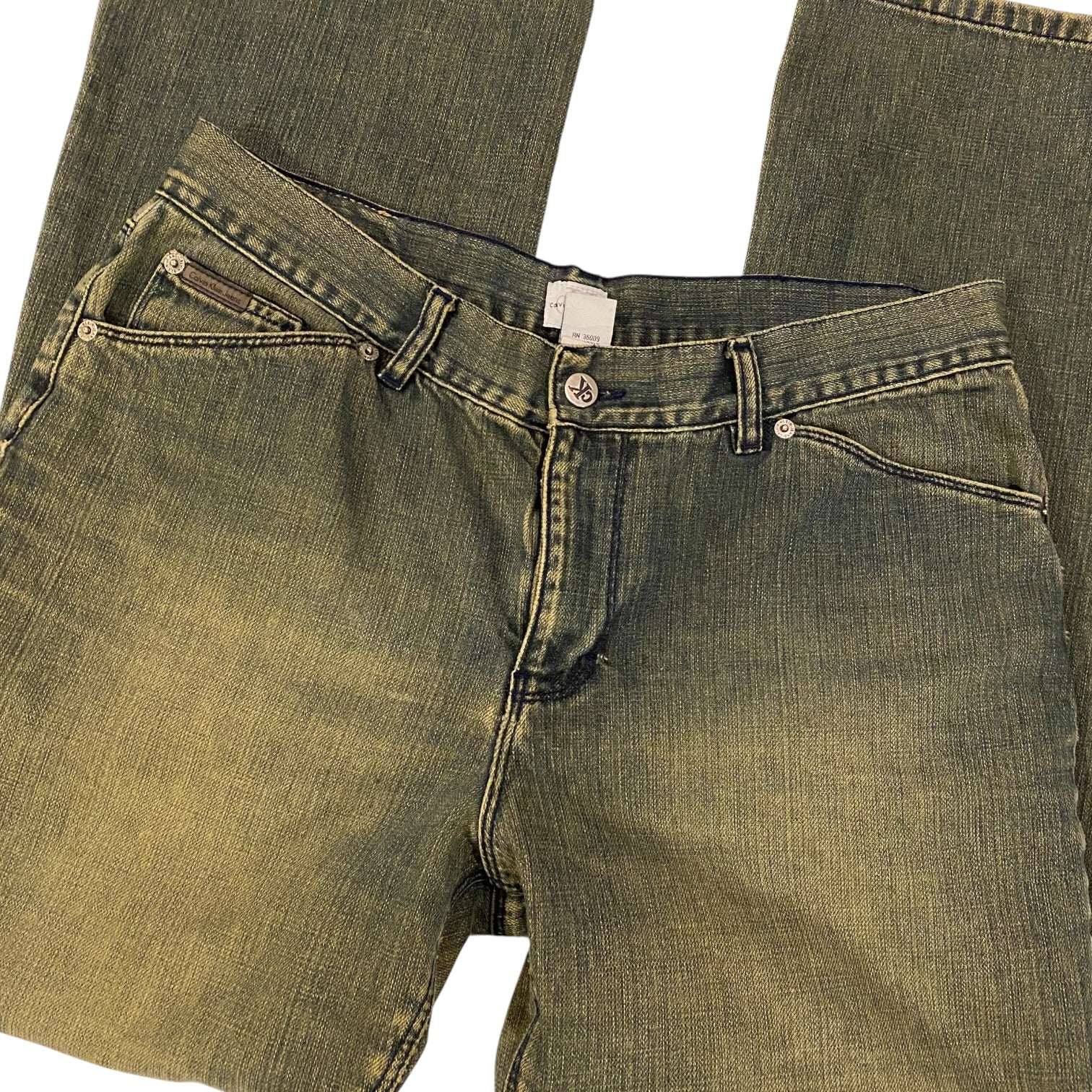 Y2k Calvin Klein Green Wash Pants