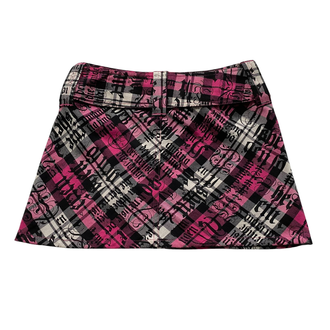 Y2k Spacegirls Graphic Pink Belt Mini Skirt