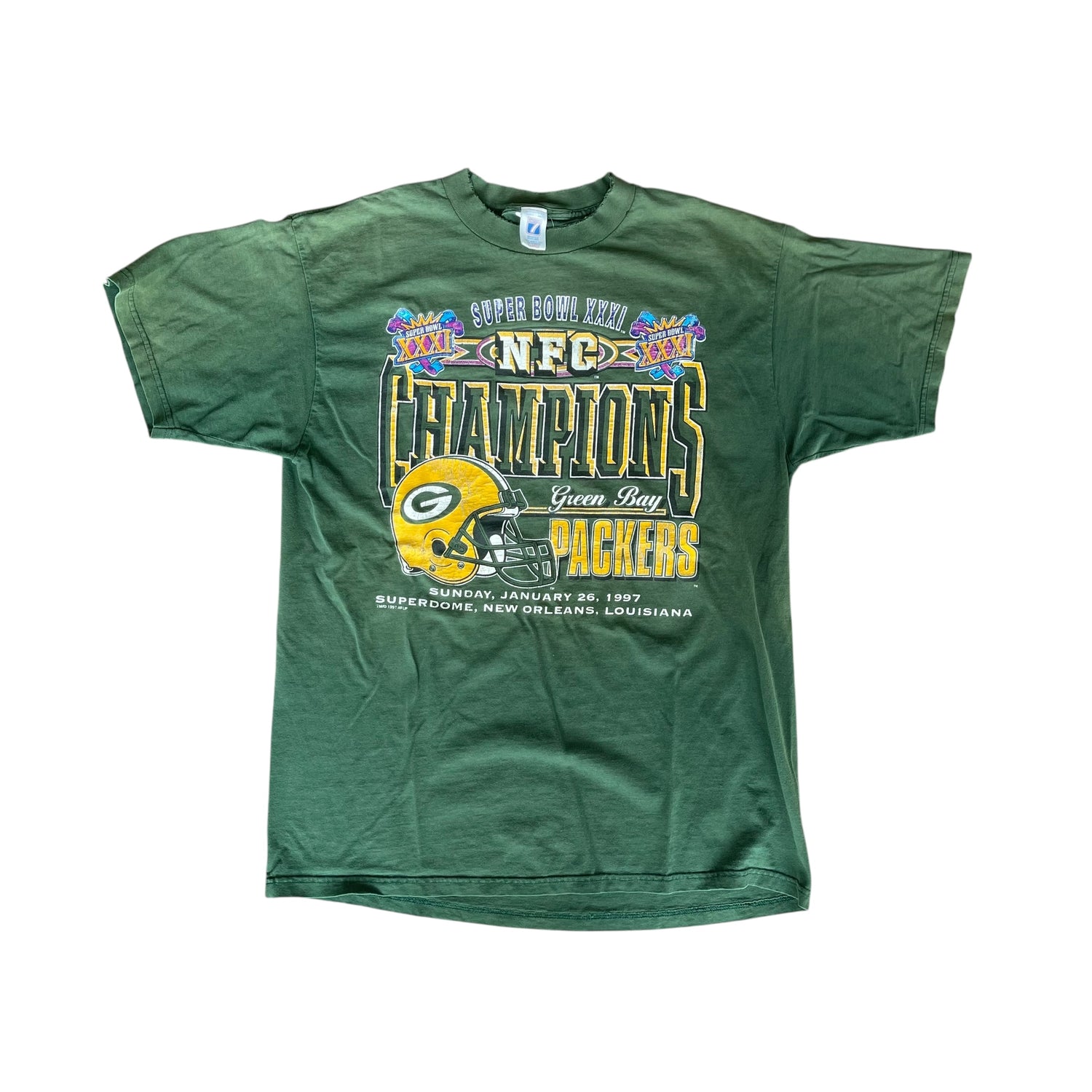 Vintage 1997 Green Bay Packers NFC Champions Graphic T-Shirt
