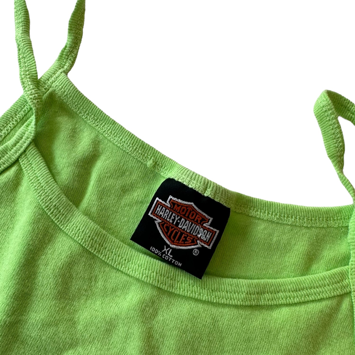 2000 Harley Davidson Lime Green Tank Top