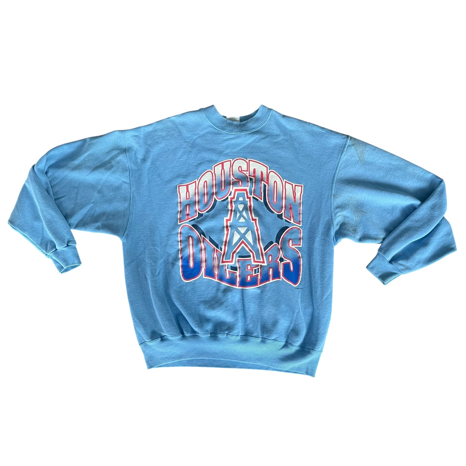 Vintage 1995 Houston Oilers Baby Blue Logo Crewneck