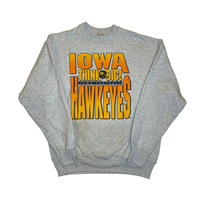 Vintage University of Iowa Hawkeyes Football Gray Crewneck