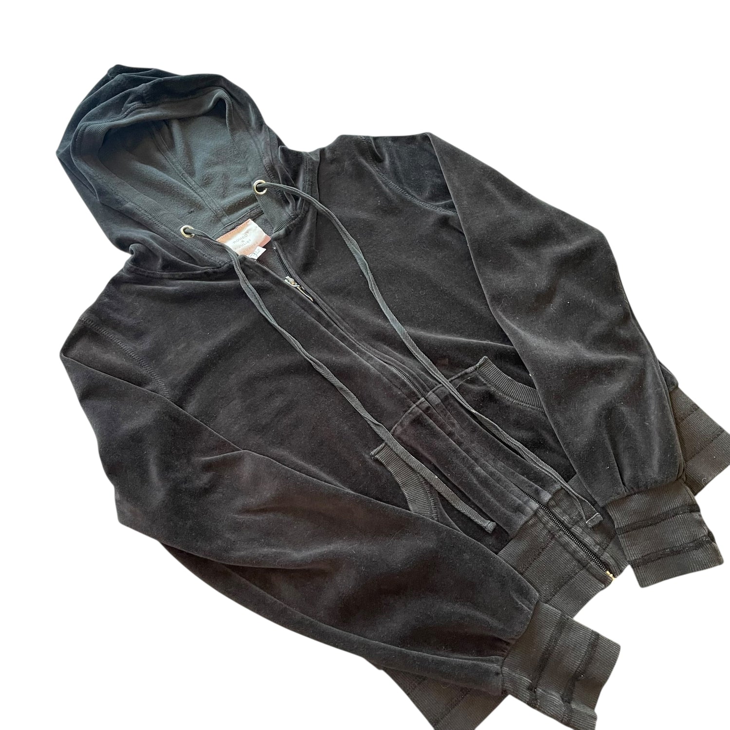 Y2K Romeo &amp; Juliet Couture Bedazzled Velour Hoodie